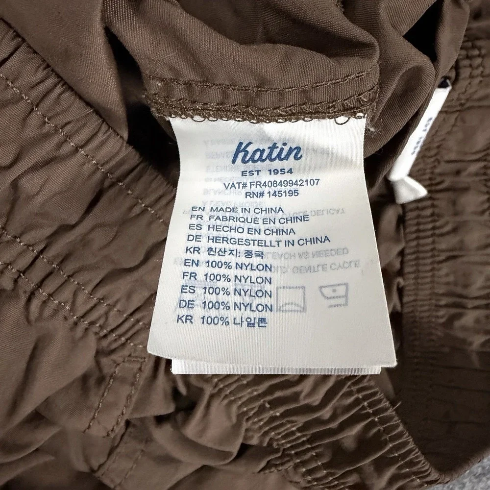 Katin Nylon Shorts Mens Small Brown Beach Swim Trunks Linerless Drawstring
